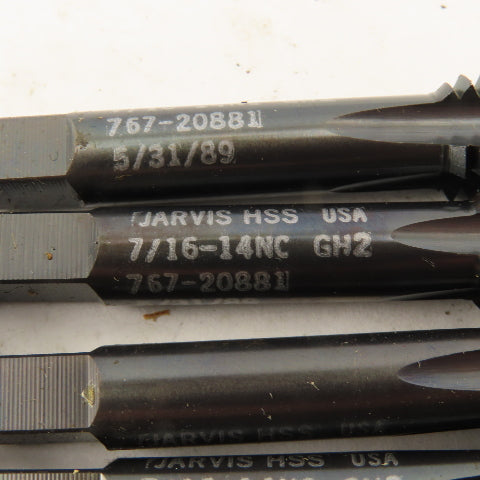 Jarvis 767-20881 7/16"-14 NC GH2 Plug Hand Tap Straight 4 Flute USA Lot Of 7