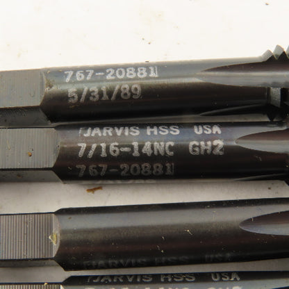 Jarvis 767-20881 7/16"-14 NC GH2 Plug Hand Tap Straight 4 Flute USA Lot Of 7