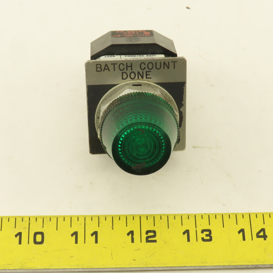 Allen Bradley 800T-PL16G 120V Illuminated Green Pilot Indicator Light