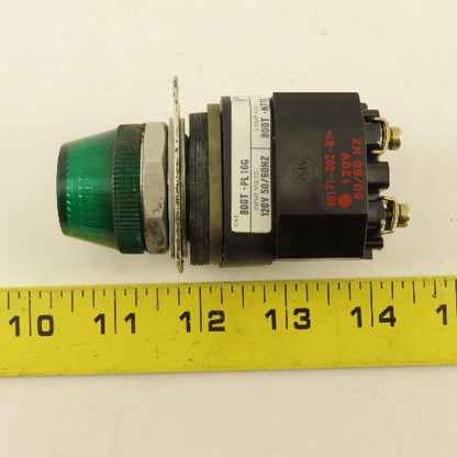 Allen Bradley 800T-PL16G 120V Illuminated Green Pilot Indicator Light