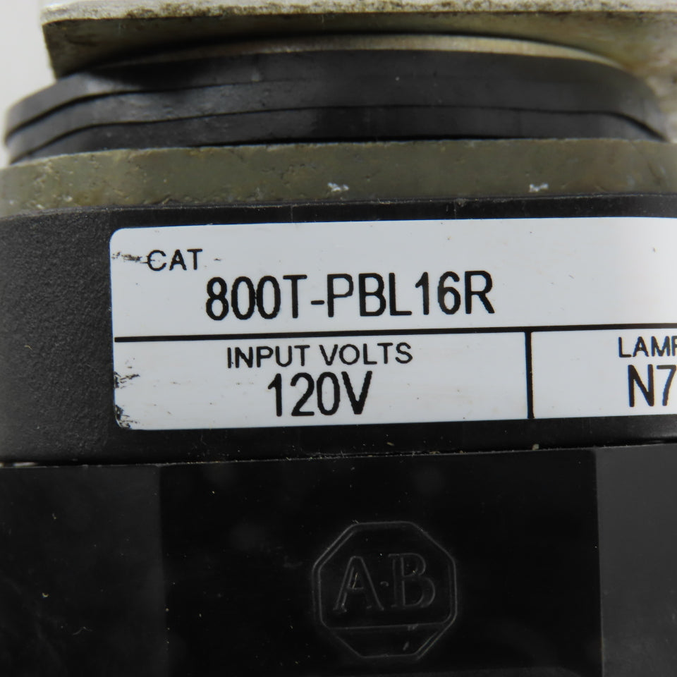 Allen Bradley 800T-PBL16R 120V Illuminated Red Momentary Contact Push Button