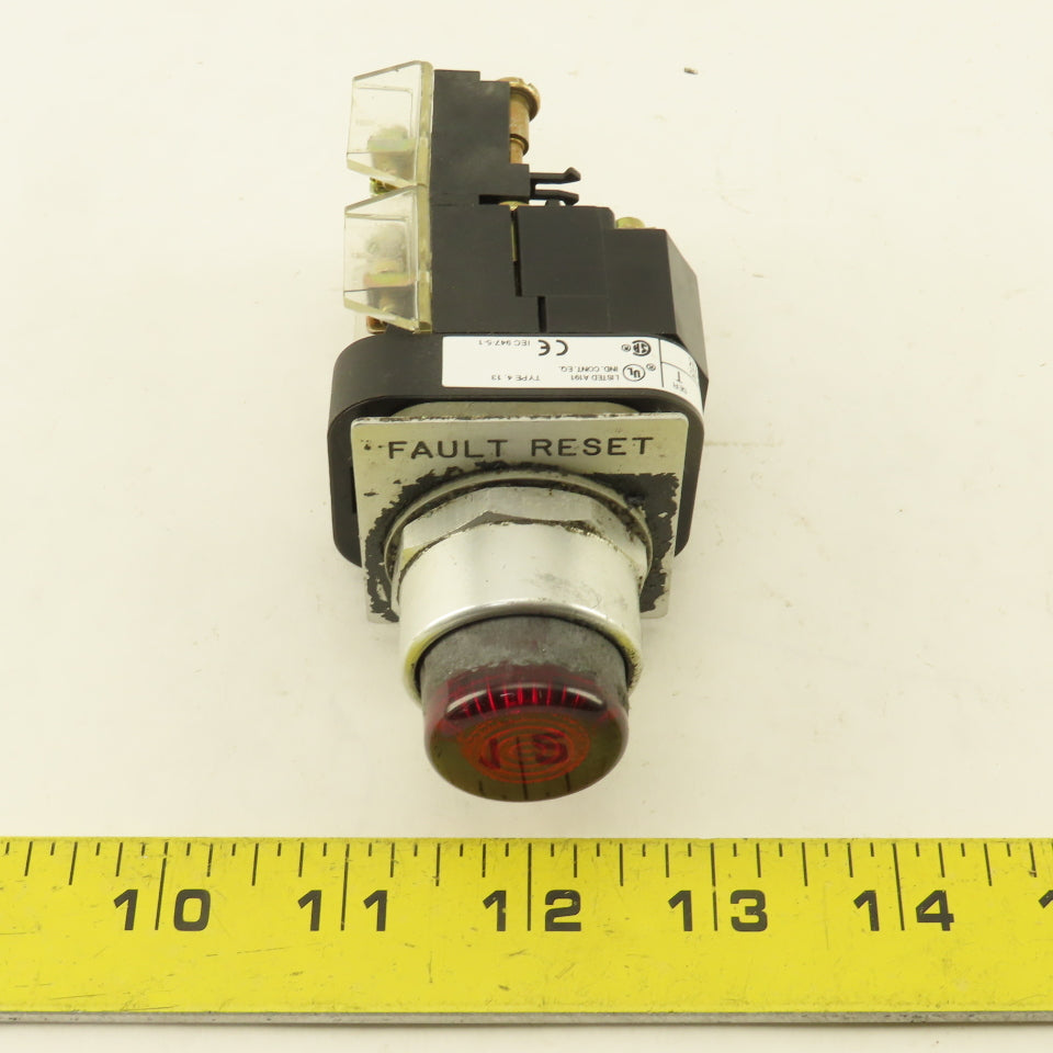 Allen Bradley 800T-PBL16R 120V Illuminated Red Momentary Contact Push Button