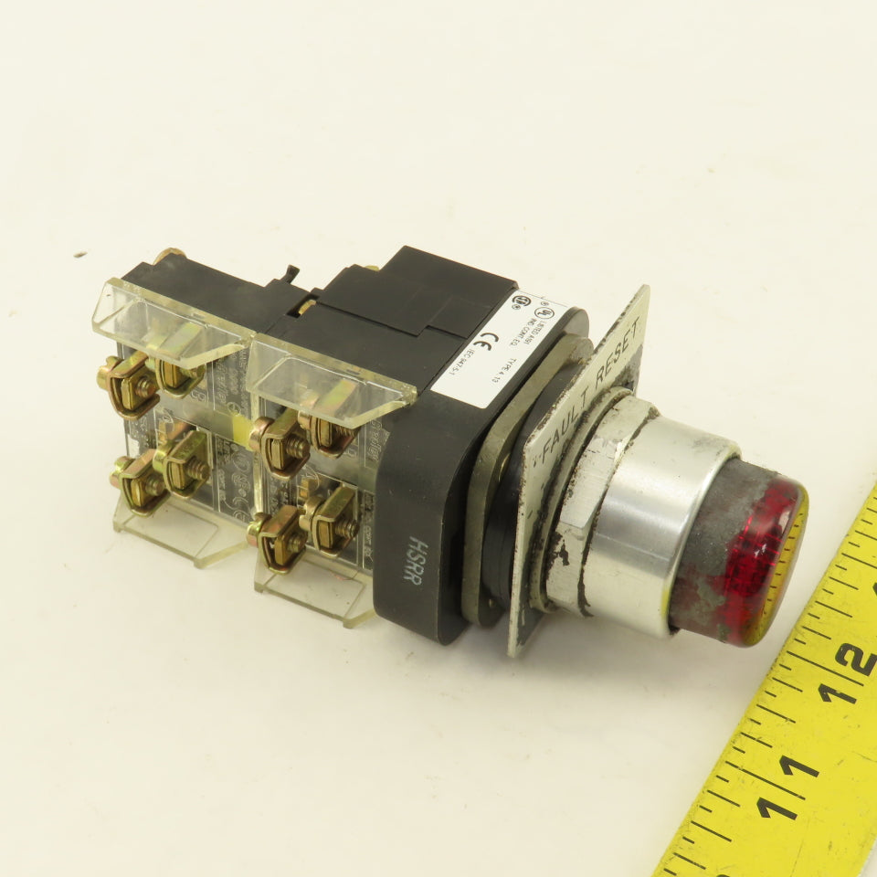 Allen Bradley 800T-PBL16R 120V Illuminated Red Momentary Contact Push Button