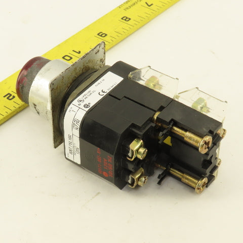Allen Bradley 800T-PBL16R 120V Illuminated Red Momentary Contact Push Button