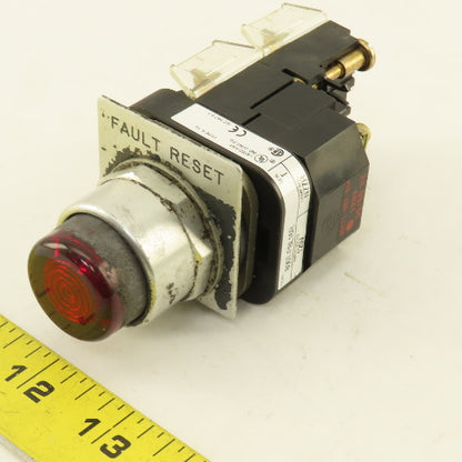 Allen Bradley 800T-PBL16R 120V Illuminated Red Momentary Contact Push Button