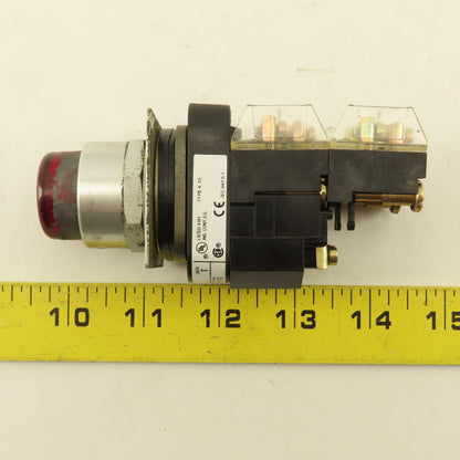 Allen Bradley 800T-PBL16R 120V Illuminated Red Momentary Contact Push Button