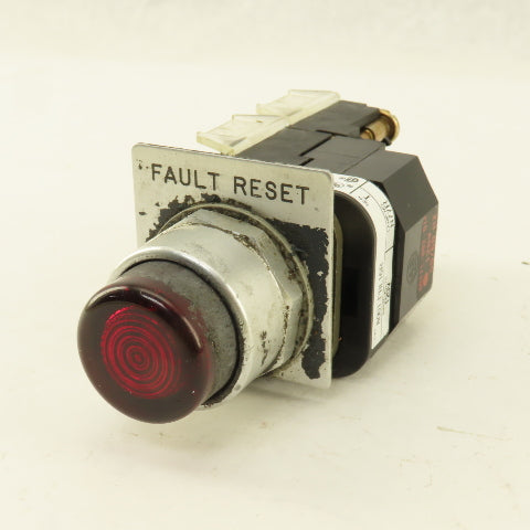 Allen Bradley 800T-PBL16R 120V Illuminated Red Momentary Contact Push Button
