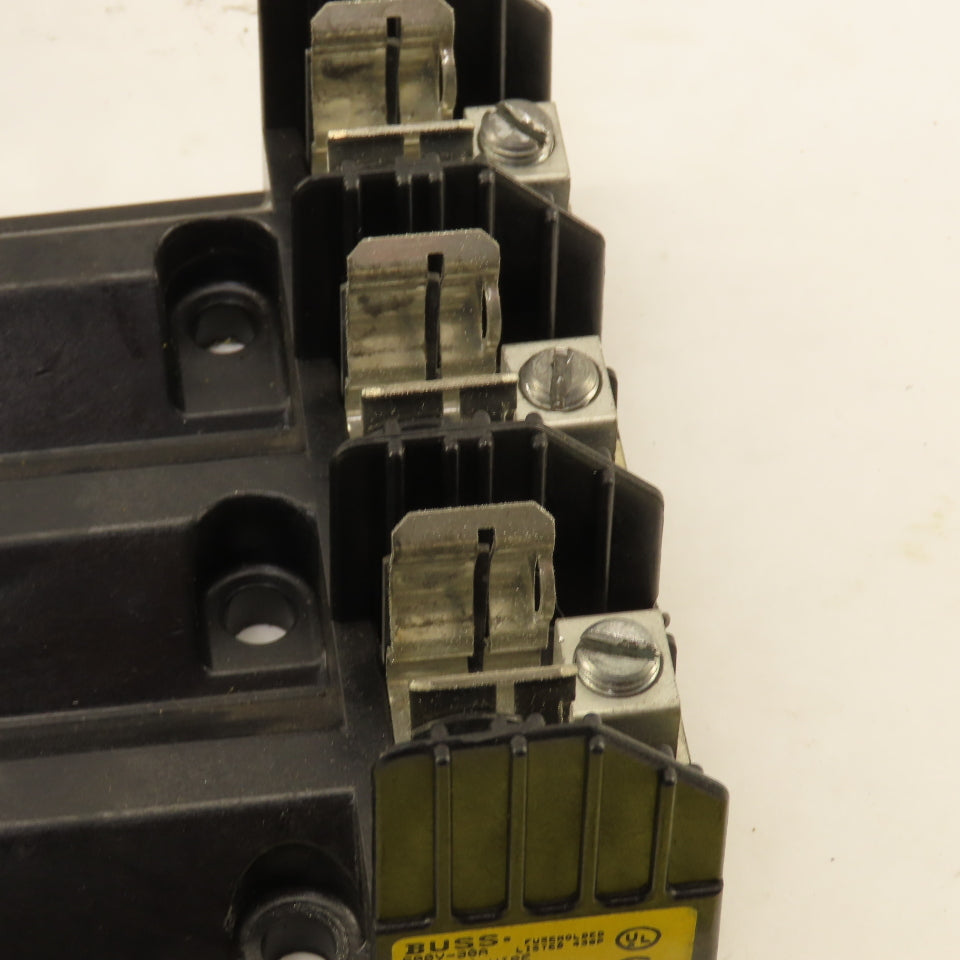 Buss R60030-3CR 30A 600V 3 Pole Fuse Holder Lot Of 3