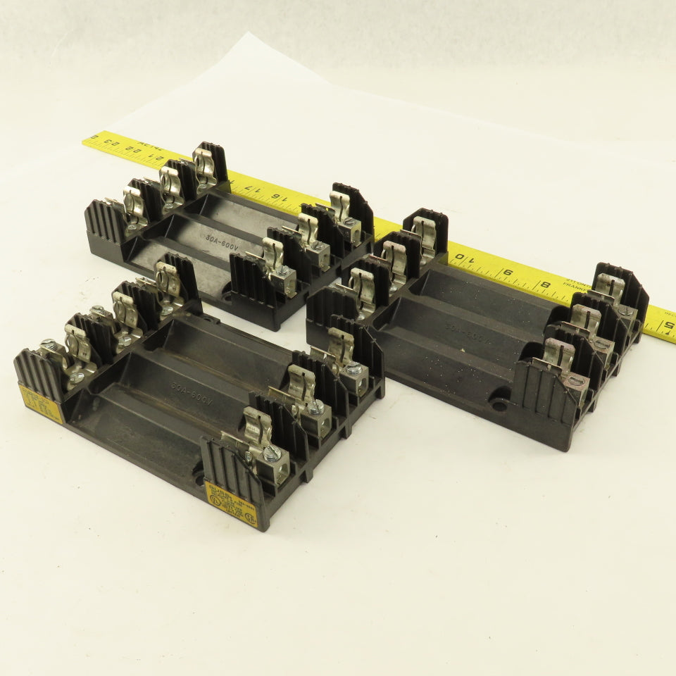 Buss R60030-3CR 30A 600V 3 Pole Fuse Holder Lot Of 3