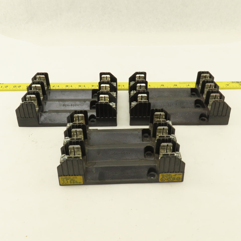 Buss R60030-3CR 30A 600V 3 Pole Fuse Holder Lot Of 3