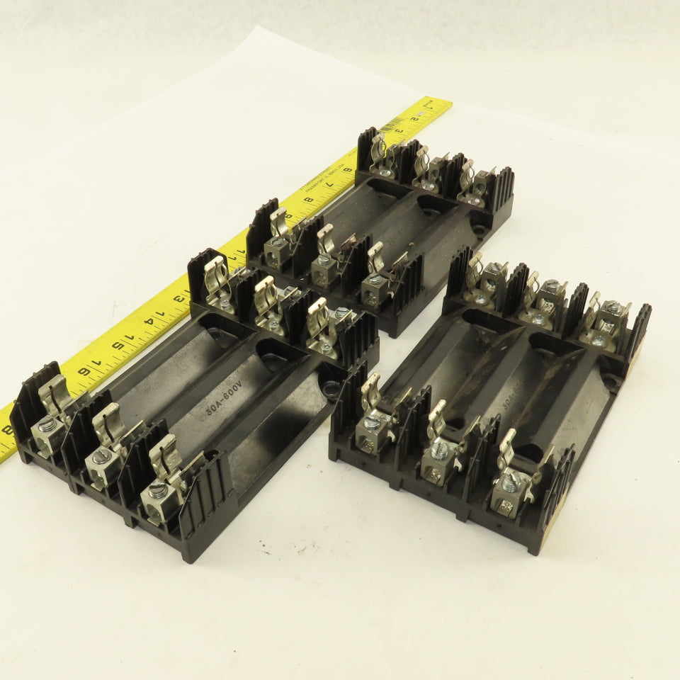 Buss R60030-3CR 30A 600V 3 Pole Fuse Holder Lot Of 3