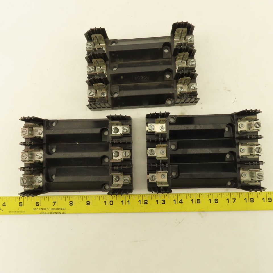 Buss R60030-3CR 30A 600V 3 Pole Fuse Holder Lot Of 3