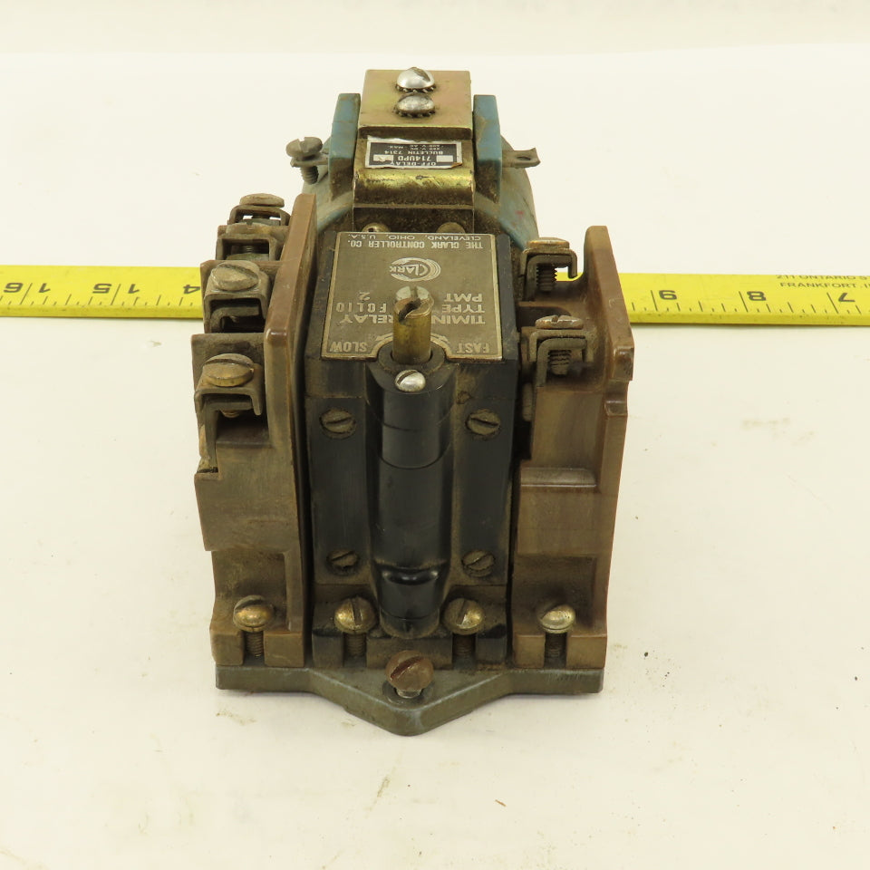 Clark Controller 714UPD Off Delay Timing Relay 250VDC 600VAC 90VDC Coil