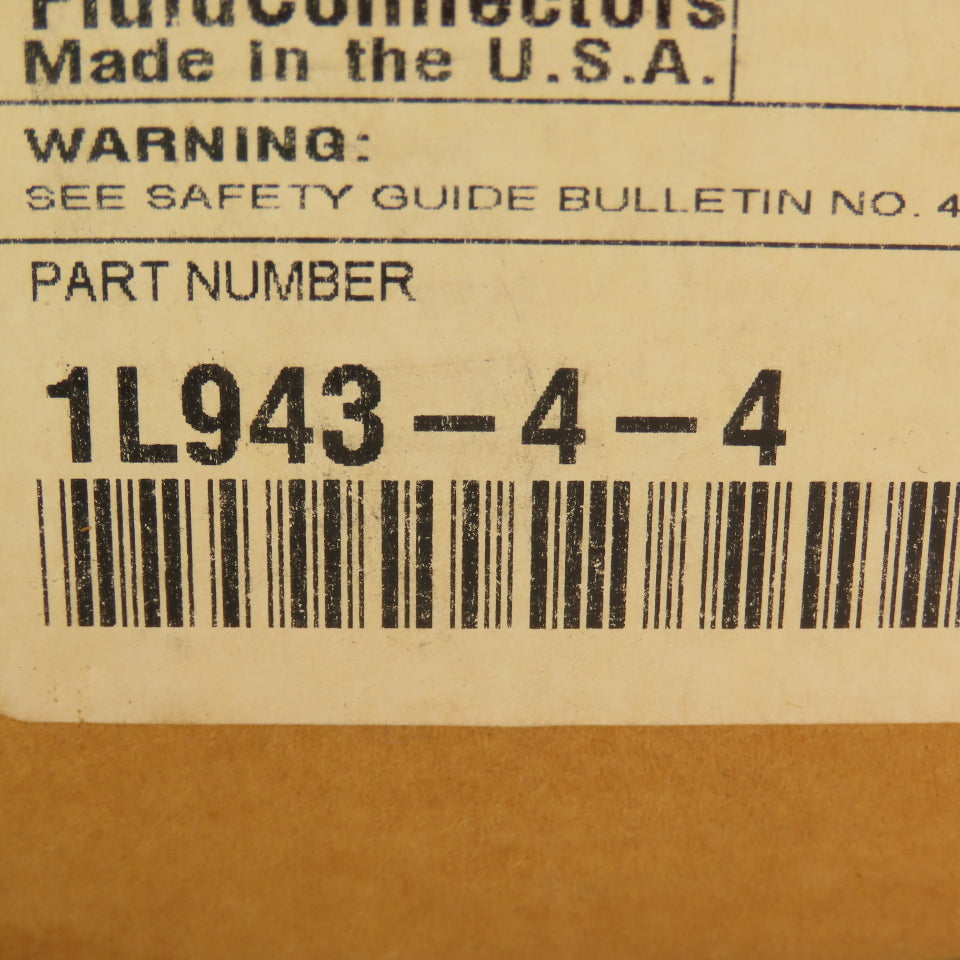 Parker 1L943-4-4 1/2" Hose Parkrimp  x-4 JIC Female Swivel For International