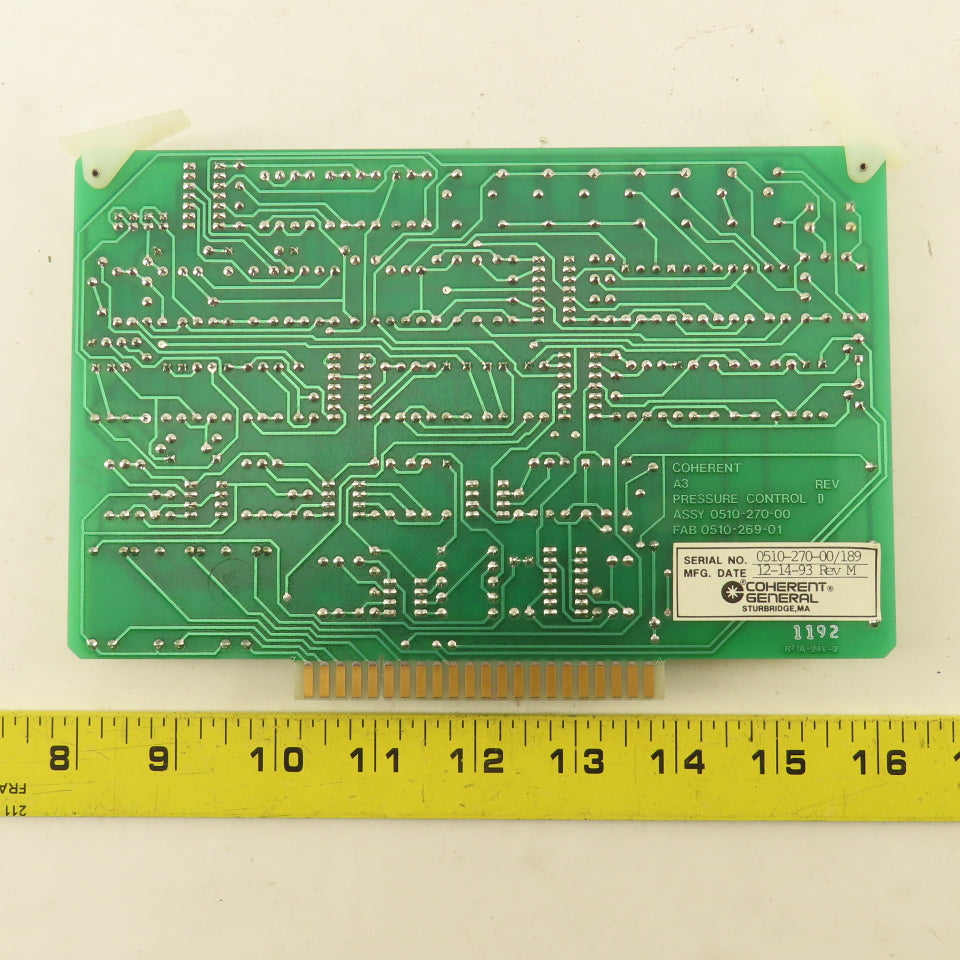 Coherent General 0510-270-00/189 A3 Pressure Control Circuit Board
