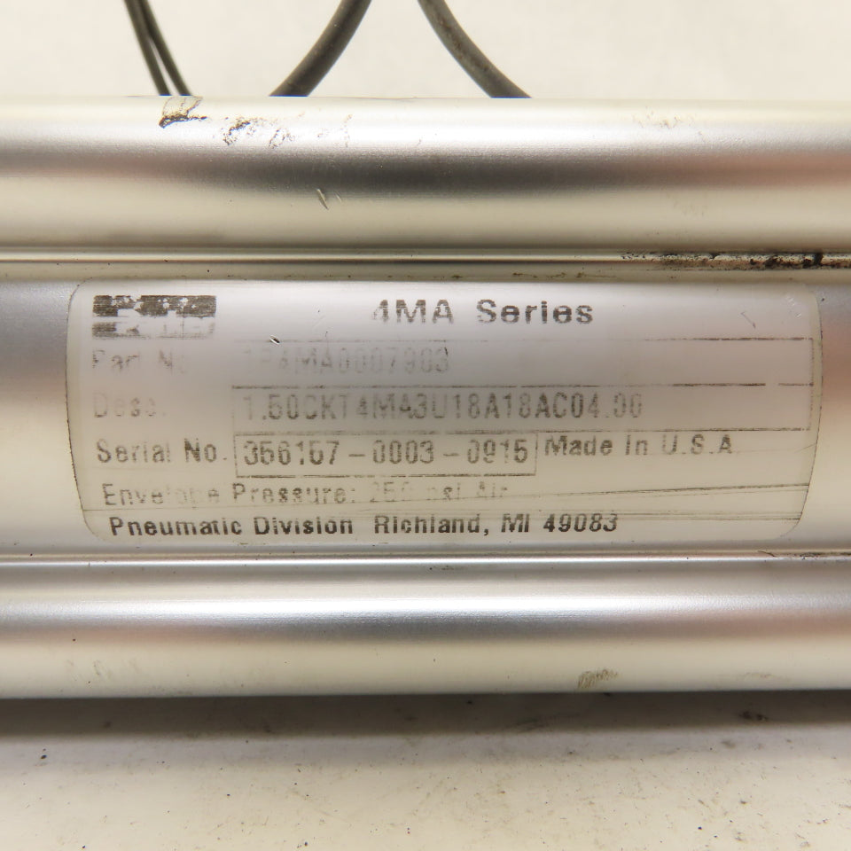 Parker 1.50CKT4MA3U18A18AC04.00 1-1/2" Bore 4" Stroke Guided Air Cylinder 250PSI