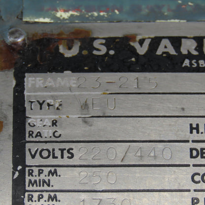 US Electric Type VEU 220/440V 3Ph 250-900RPM Variable Speed Drive