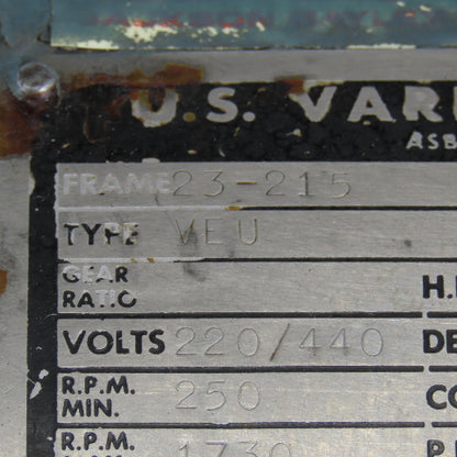 US Electric Type VEU 220/440V 3Ph 250-900RPM Variable Speed Drive
