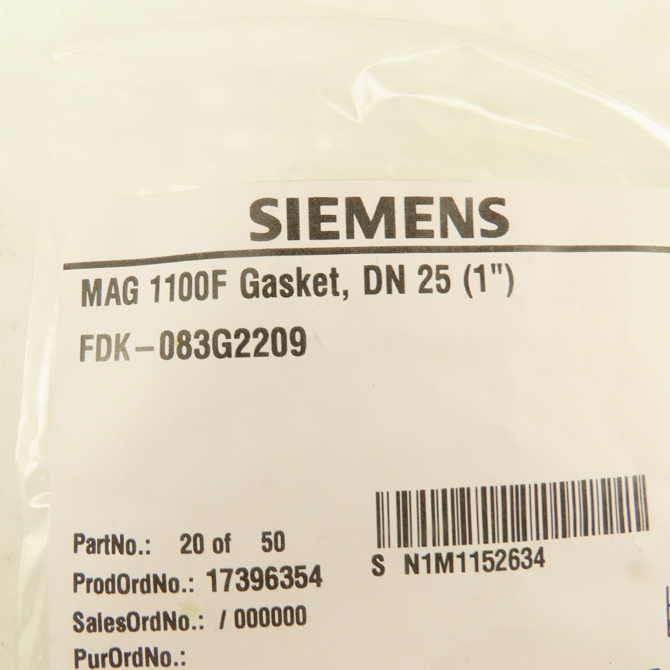 Siemens FDK:083G2209 MAG 1100F Flat Gasket DN 25 (1") EPDM Bag of 2