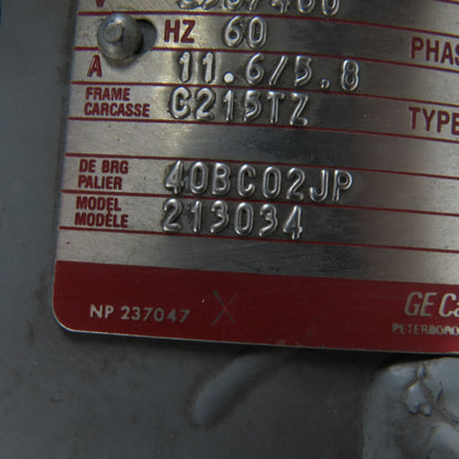 General Electric 1-1/2Hp 555RPM 230/460V 60Hz 3Ph Induction Motor