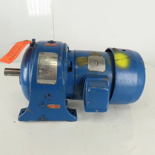 Louis Allis Type CRZ 14:1 Ratio 125RPM Output 2Hp 220/440V 3Ph Gear Motor
