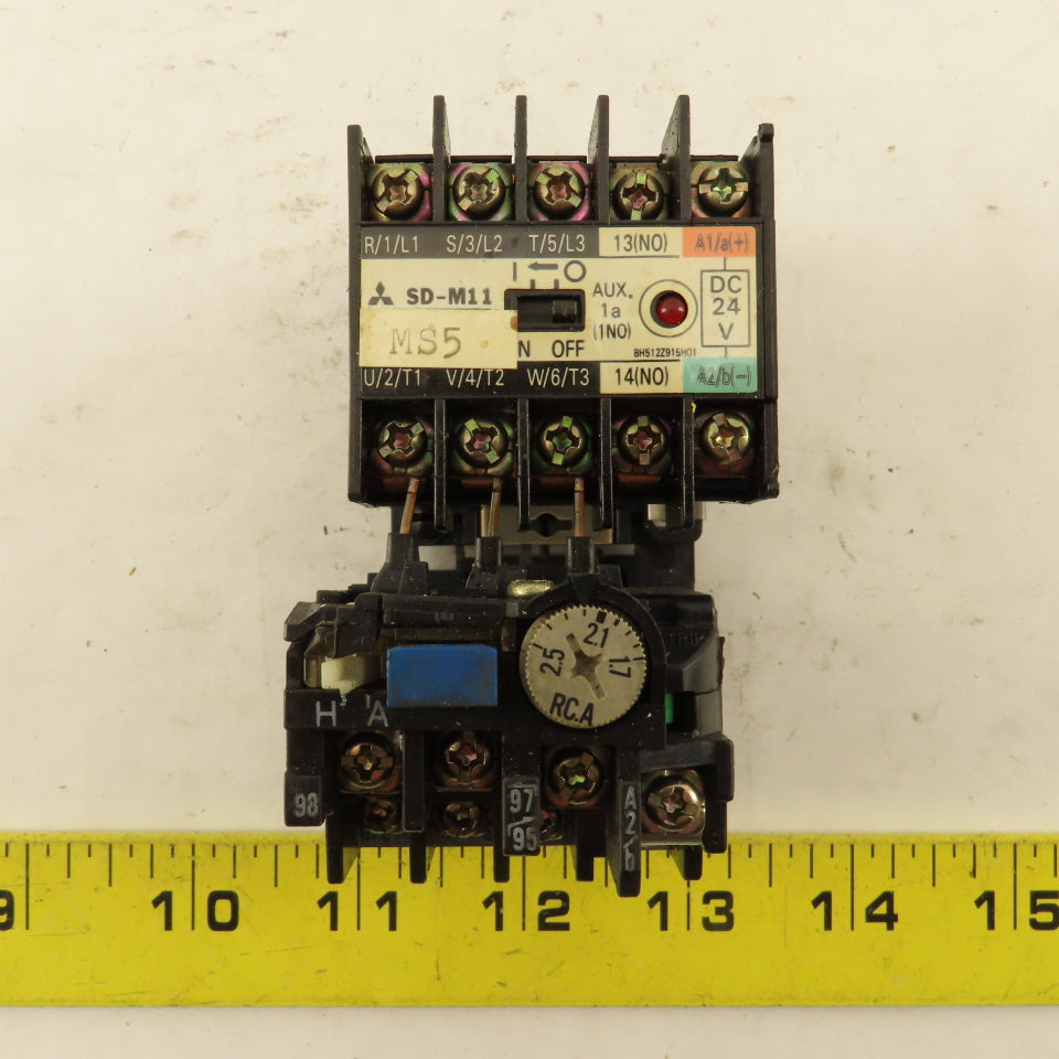 Mitsubishi SD-M11 240/440V 4kW Max Contactor 24VDC Coil 1.7-2.5A Overload