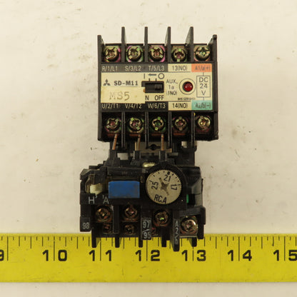 Mitsubishi SD-M11 240/440V 4kW Max Contactor 24VDC Coil 1.7-2.5A Overload