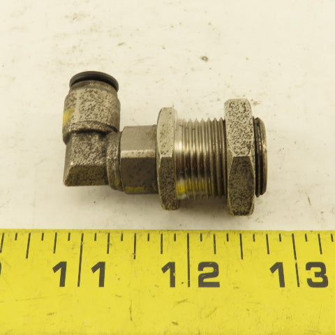 Legris 8mm 5/16" Push To Connect Zinc Coated Brass Bulkhead Elbow