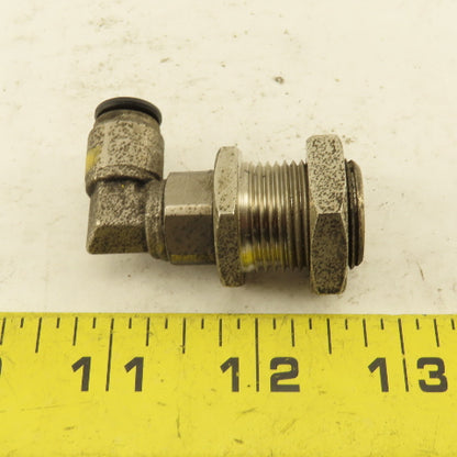 Legris 8mm 5/16" Push To Connect Zinc Coated Brass Bulkhead Elbow