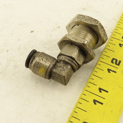 Legris 8mm 5/16" Push To Connect Zinc Coated Brass Bulkhead Elbow