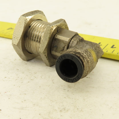 Legris 8mm 5/16" Push To Connect Zinc Coated Brass Bulkhead Elbow