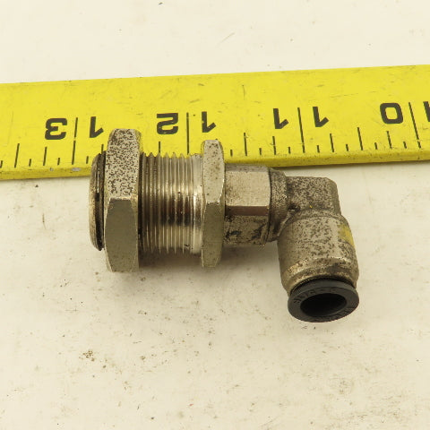 Legris 8mm 5/16" Push To Connect Zinc Coated Brass Bulkhead Elbow
