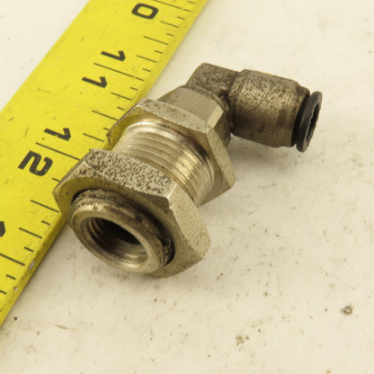 Legris 8mm 5/16" Push To Connect Zinc Coated Brass Bulkhead Elbow