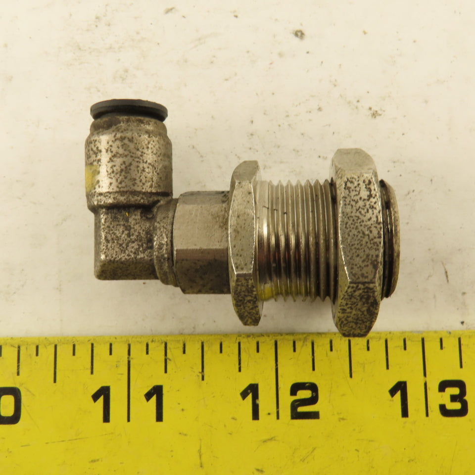 Legris 8mm 5/16" Push To Connect Zinc Coated Brass Bulkhead Elbow