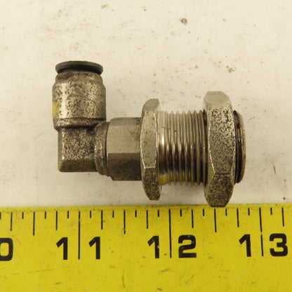 Legris 8mm 5/16" Push To Connect Zinc Coated Brass Bulkhead Elbow