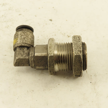Legris 8mm 5/16" Push To Connect Zinc Coated Brass Bulkhead Elbow