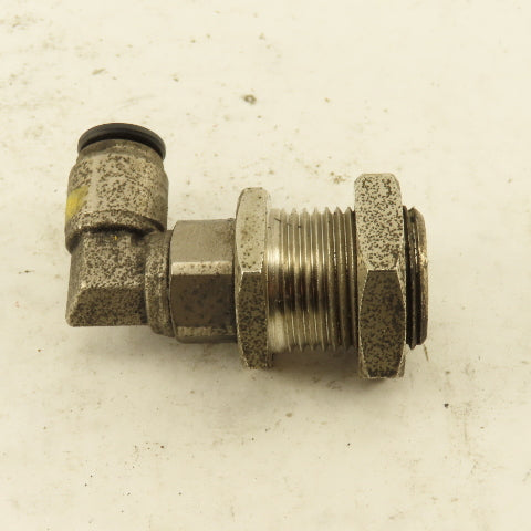 Legris 8mm 5/16" Push To Connect Zinc Coated Brass Bulkhead Elbow