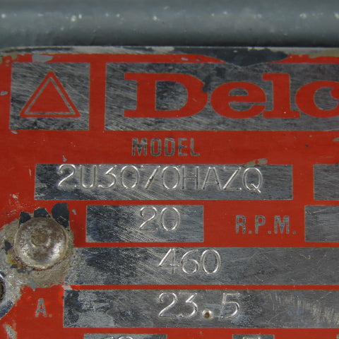 Delco 2U3070HAZQ 20/10HP 2 Speed Electric Motor 460V 3Ph 3535/1775RPM 284T Frame