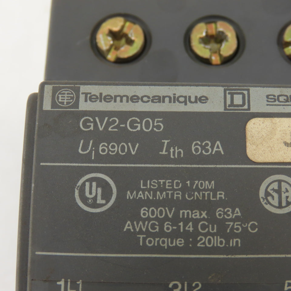 Telemecanique GV2-G05 600V 63A Terminal Block Lot Of 2