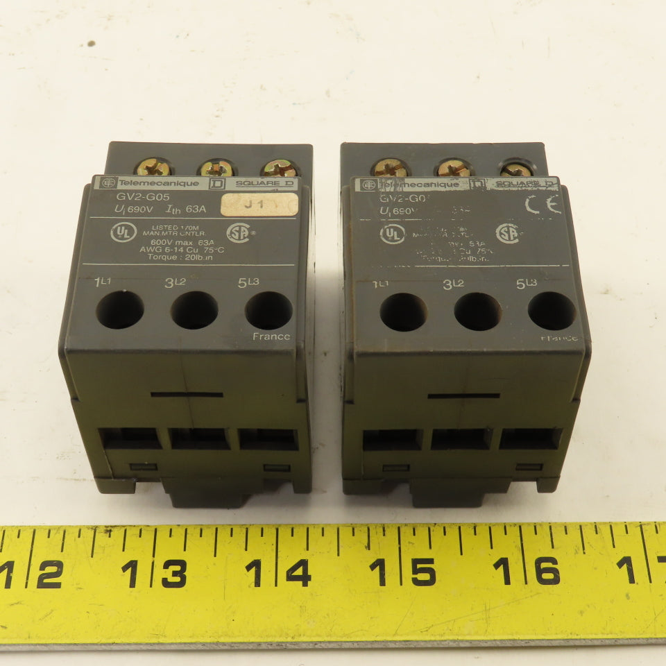 Telemecanique GV2-G05 600V 63A Terminal Block Lot Of 2