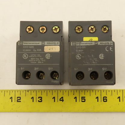 Telemecanique GV2-G05 600V 63A Terminal Block Lot Of 2