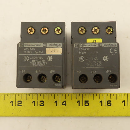 Telemecanique GV2-G05 600V 63A Terminal Block Lot Of 2