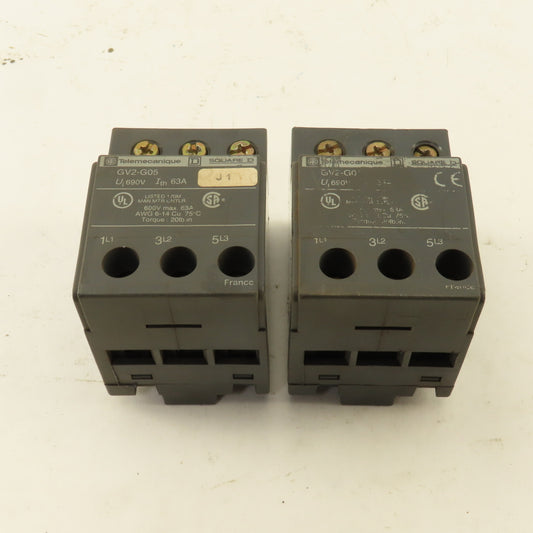 Telemecanique GV2-G05 600V 63A Terminal Block Lot Of 2