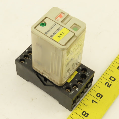 Telemecanique RUN33A22 250VAC Relay Module 24V Coil With Socket