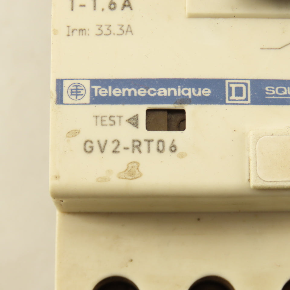 Telemecanique GV2-RT06 3 Pole Manual Motor Starter 600V 1Hp 1-1.6A Trip
