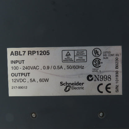Telemecanique ABL7 RP1205 100-240VAC 50/60Hz Input Power Supply 12VDC Output
