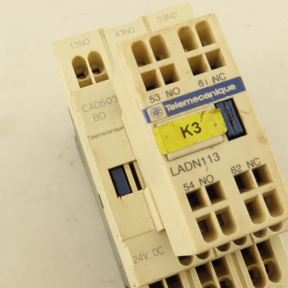 Telemecanique CAD503 LADN113 Contactor W/ Auxiliary 600V 10A 24VDC Coil
