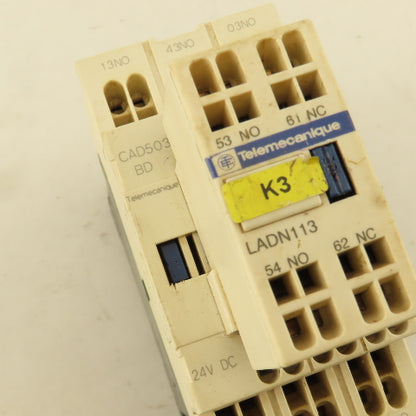Telemecanique CAD503 LADN113 Contactor W/ Auxiliary 600V 10A 24VDC Coil