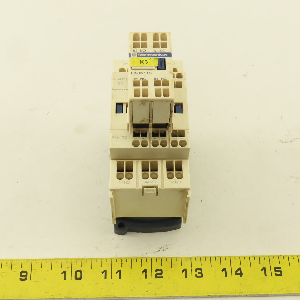 Telemecanique CAD503 LADN113 Contactor W/ Auxiliary 600V 10A 24VDC Coil