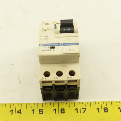 Telemecanique GV2-RT16 600V 3Ph 10Hp MAX Manual Motor Starter 9-14A Trip